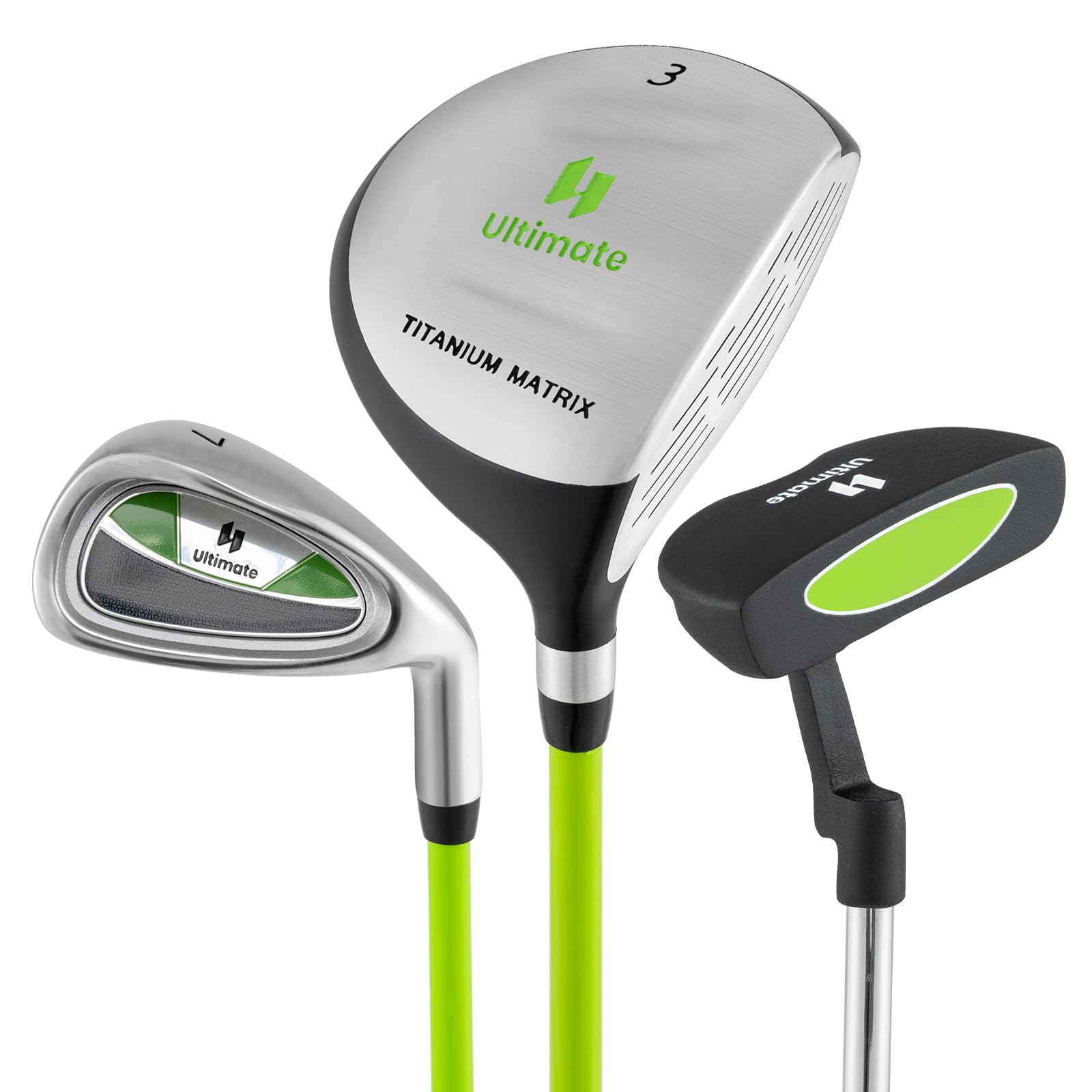 Tangkula 3 Pieces Junior Golf Club Set for Children Right Hand,Aged 8-10